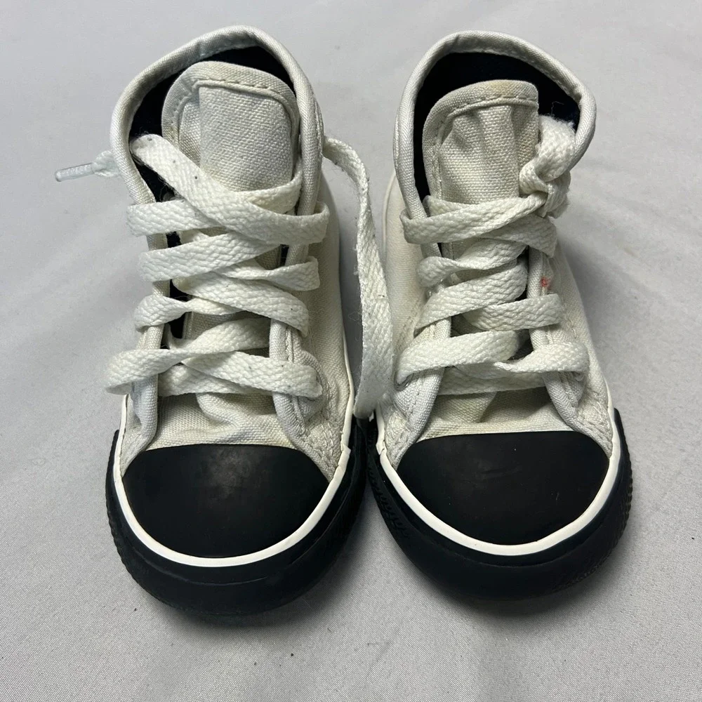 Converse All Star Chuck Taylors High Top Sneakers Toddler Canvas White Size 7‎